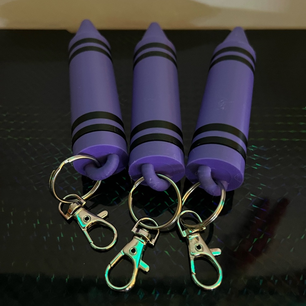 Purple Crayon Keychains by 3D print